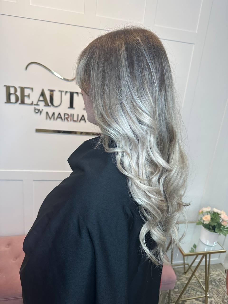 Hair transformation at Beauty Space, Dracut MA — by the salon logo