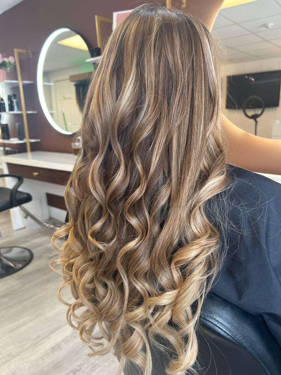 Hair transformation at Beauty Space, Dracut MA — luminous blonde waves